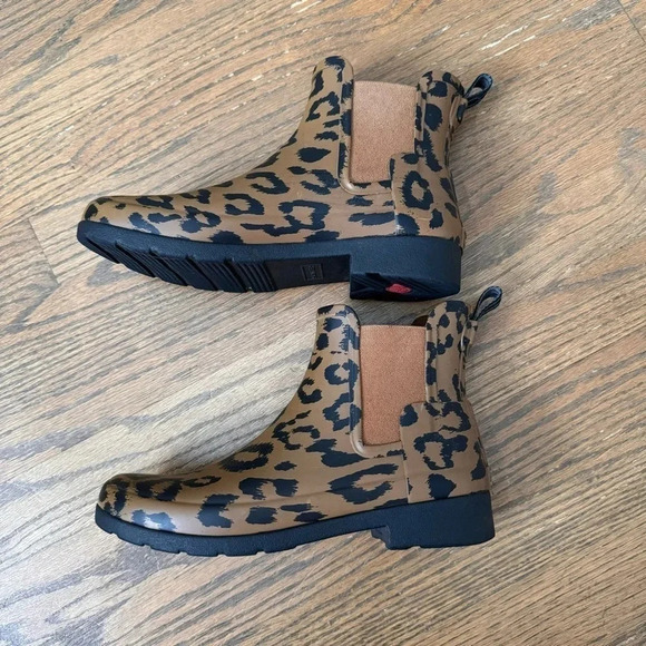 Hunter Original Refined Chelsea Hybrid Leopard Limited Edition Mini Boots size 7 - Picture 6 of 12